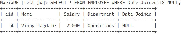 Is Null Example