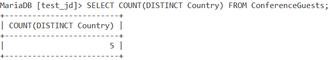 Count Distinct Example