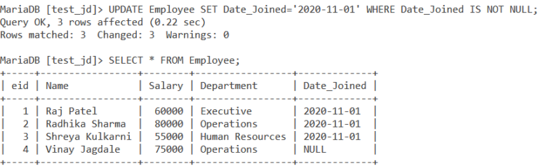 MySQL IS NOT NULL Condition  Finding nonNULL values in a column