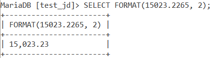 MySQL Format Basic Example