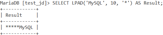 MySQL Lpad Basic Example
