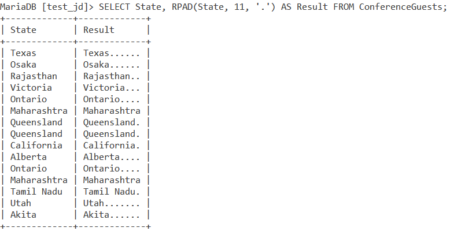 rpad mysql mysqlcode