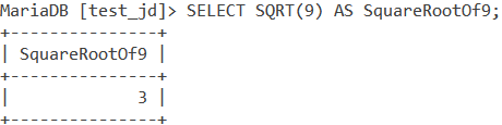 MySQL SQRT Of Square Number