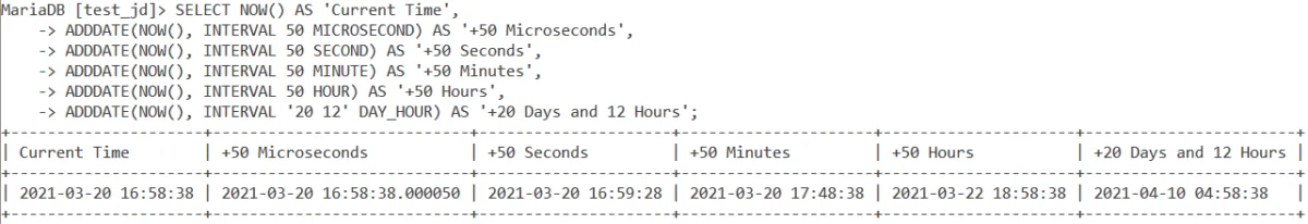 Adddate Datetime