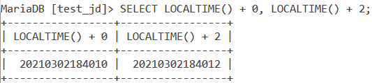 MySQL Localtime Add Numeric Context