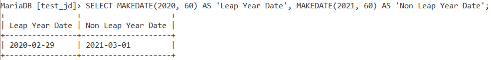 Makedate Leap Year