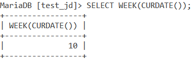 MySQL WEEK Curdate