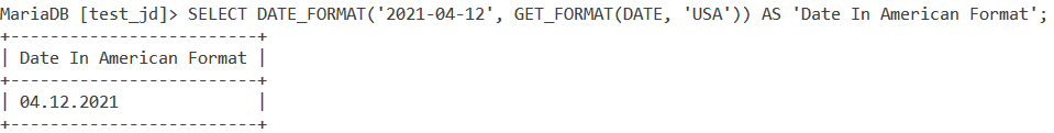 MySQL Get Format Date Example 1