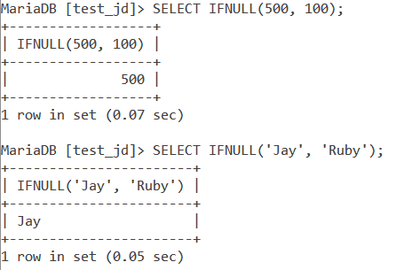 MySQL Ifnull Basic Example