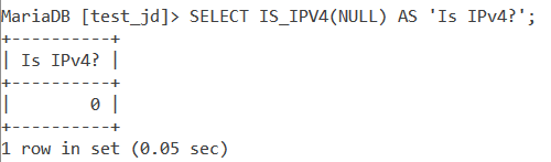 MySQL IS_IPV4 Null
