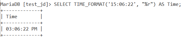 Time Format Basic Example