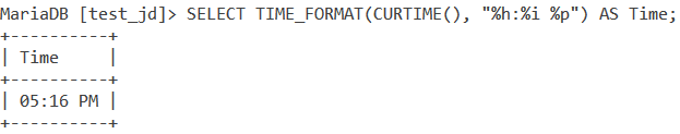 MySQL Time Format Curtime