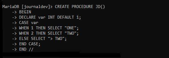 Case Statement With Procedure Example