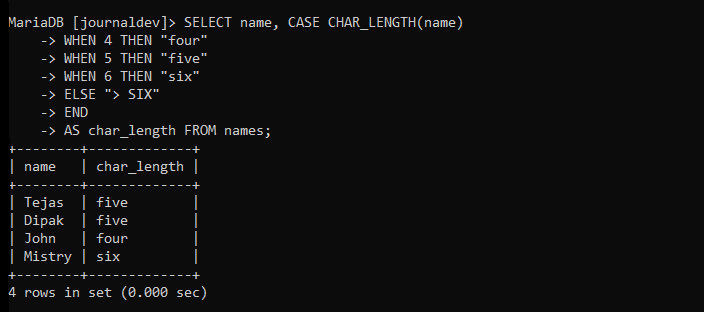 mysql case expression