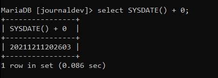 Mysql Sysdate In Numeric Form