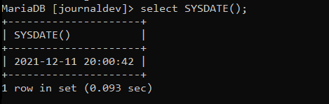 Mysql Sysdate()