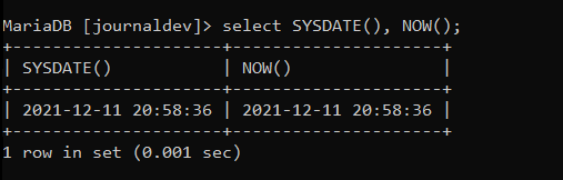 Sysdate() And Now() Function In Same Query