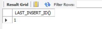 LAST INSERT ID OUTPUT 1 MySQL LAST_INSERT_ID