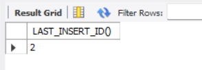LAST INSERT ID OUTPUT 2 MySQL LAST_INSERT_ID