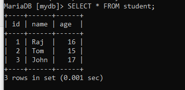 Check The Data In Table