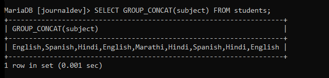 Simple MySQL GROUP_CONCAT() Function Example