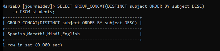 Using Order By Clause With GROUP_CONCAT() Function