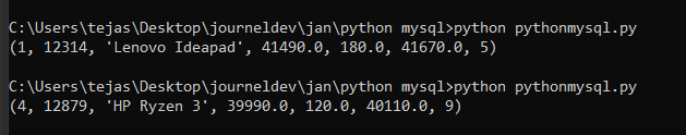 Lap By Names Stored Procedure Python Program Output