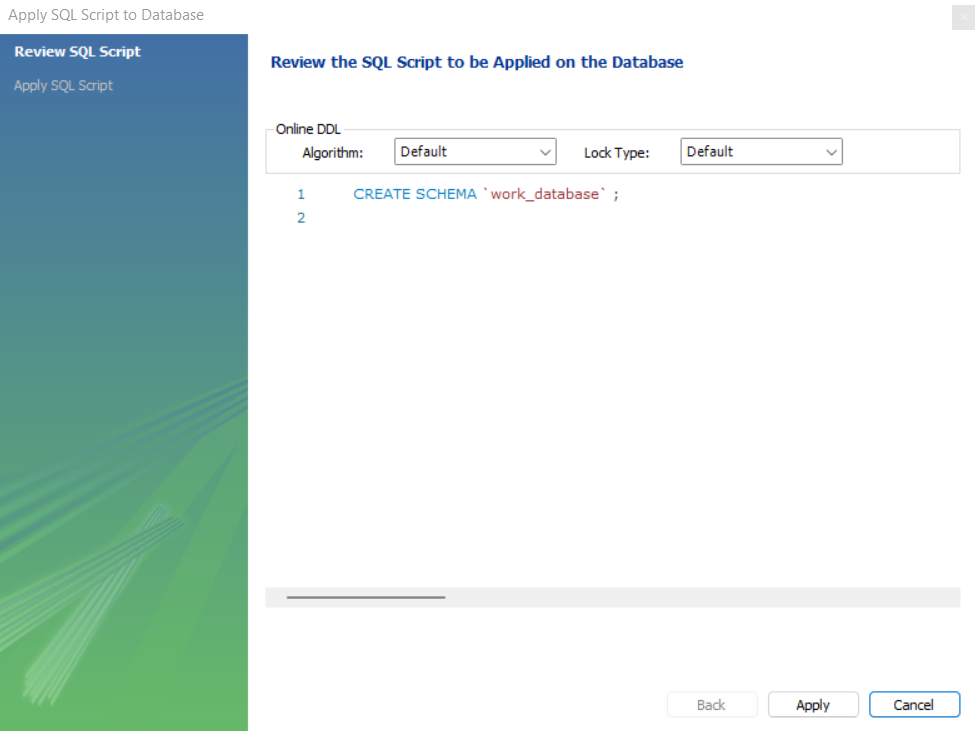 Configuring Name Of Database In MySQL WorkBench