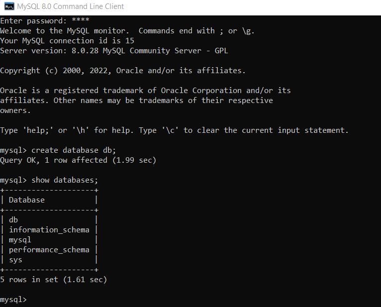 Creating First Database