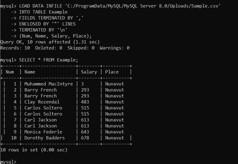 How To Load CSV File To MySQL