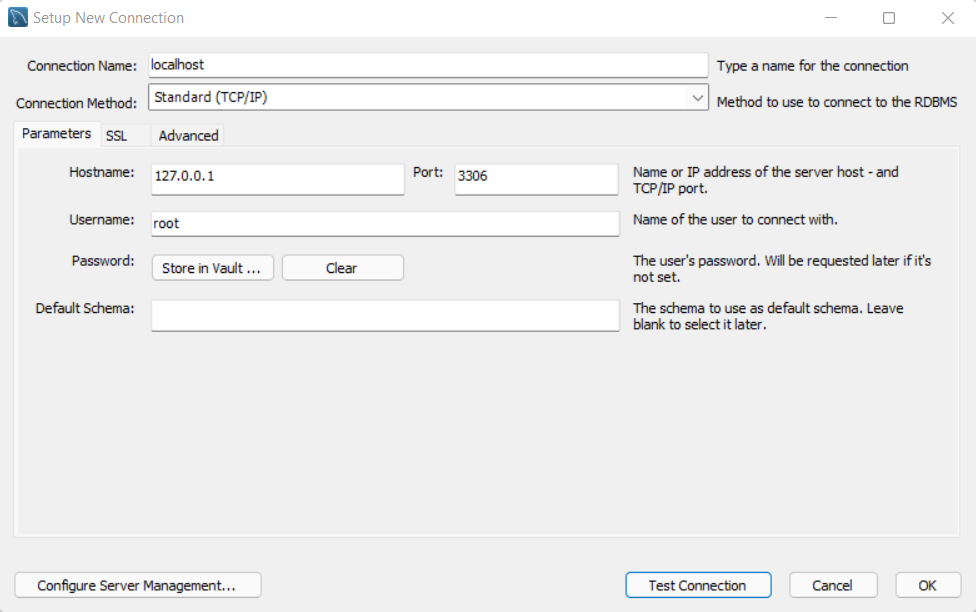 MySQL WorkBench Setup