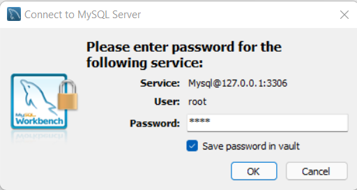 MySQL WorkBench Password Verification Prompt