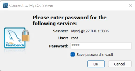 MySQL WorkBench Password Verification Prompt