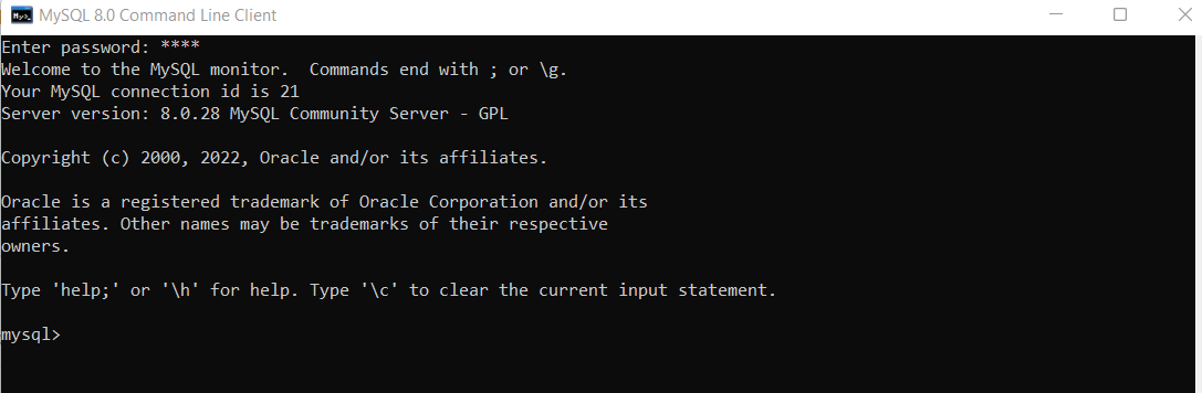 MySQL Using Command Line Client 