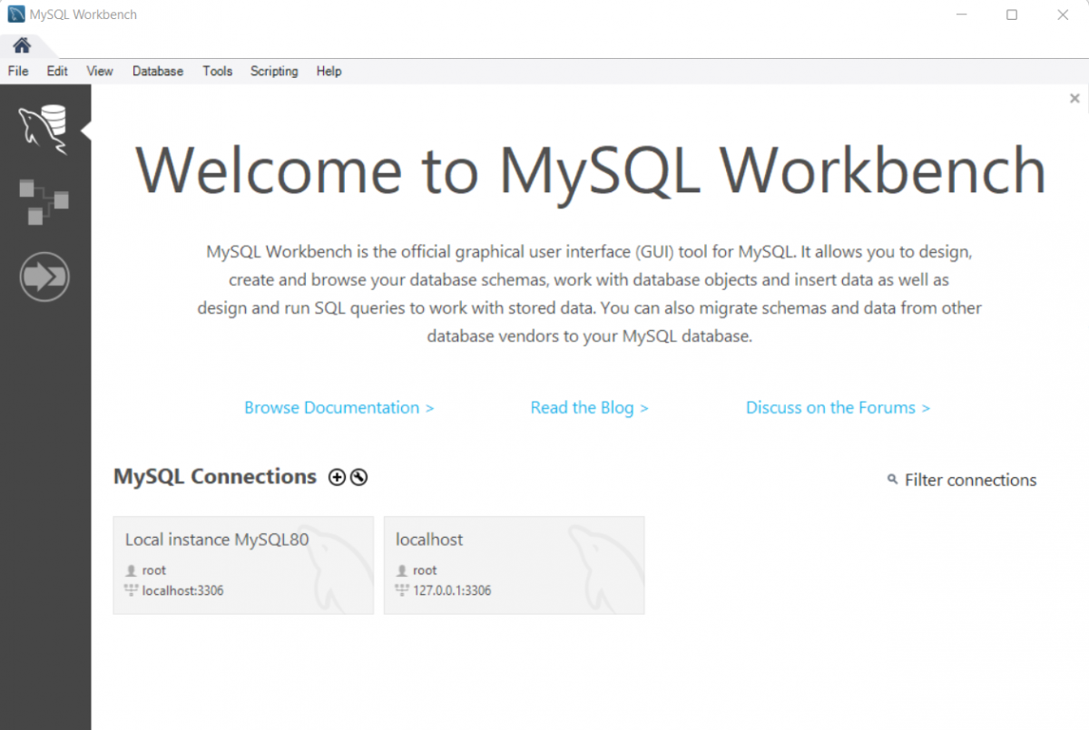 Open MySQL Workbench And Connecting To MySQL Instance 