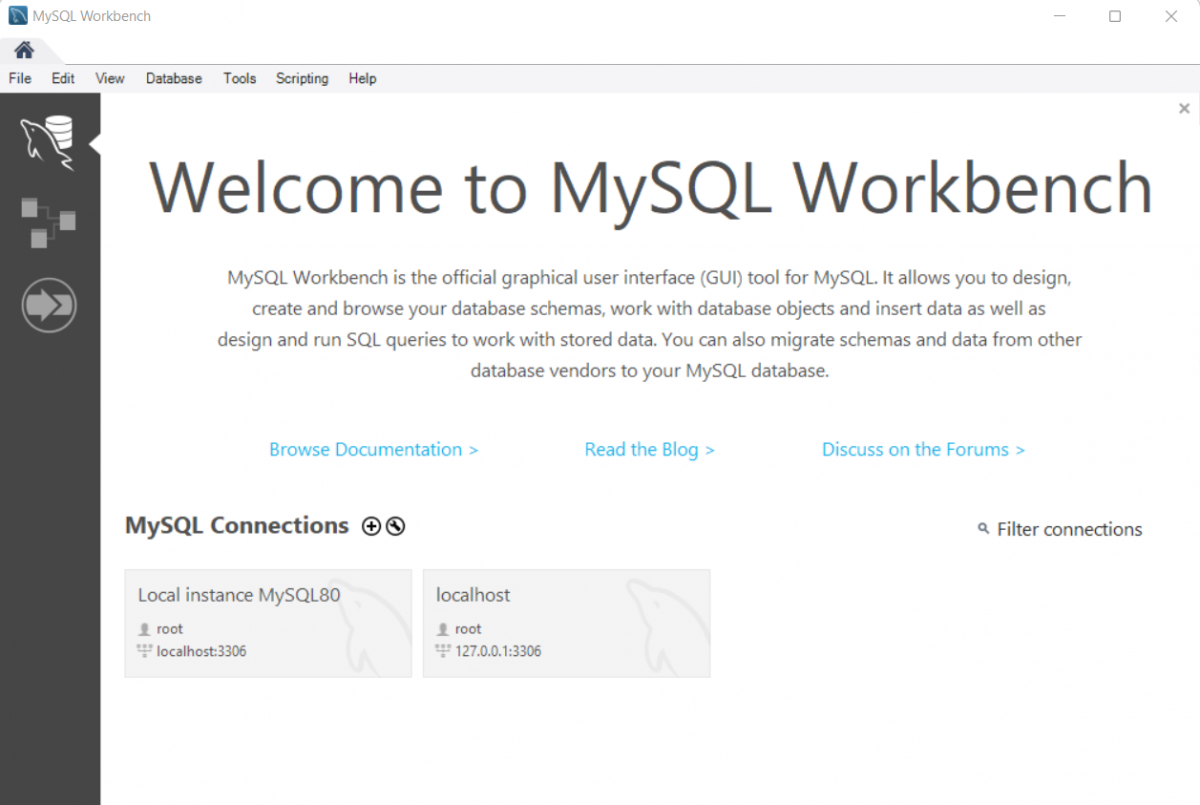 Open MySQL Workbench And Connecting To MySQL Instance