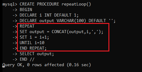 REPEAT LOOP Example 1