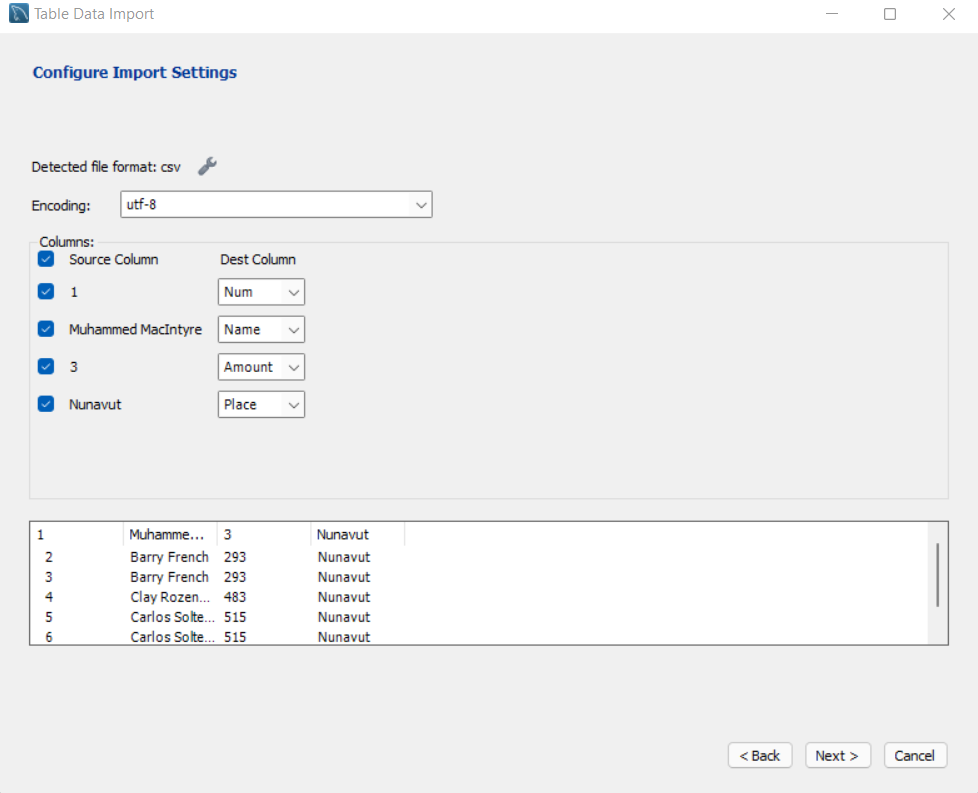 Set Name For Columns