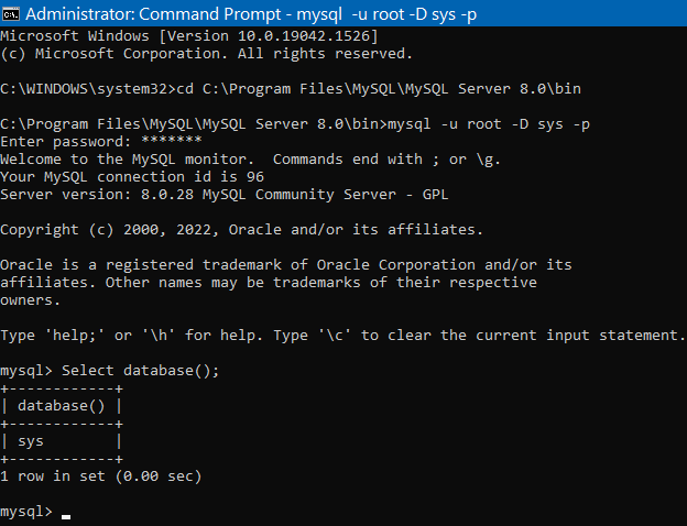 Selecting Database