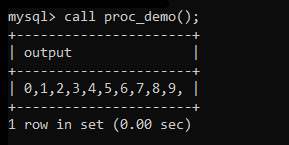 Stored Procedure Output