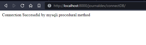 Connect To DB Using MySQLi Procedural