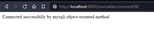 Connect To DB Using MySQLi Object Oriented
