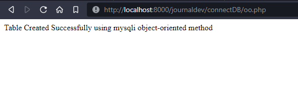 Create Table Using Mysqli Object Oriented Method