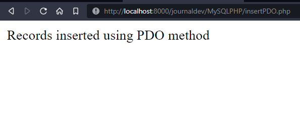 Insert Using Mysqli PDO Method