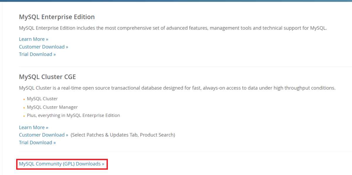 MySQL Community Download 1