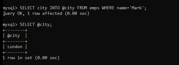 MySQL SELECT INTO Variable MySQLCode