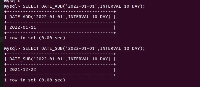 Date Add And Date Sub Function