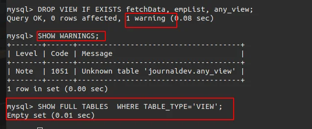 Drop Multiple Views Using IF EXISTS