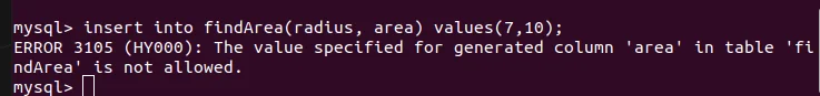 Generated Column Error