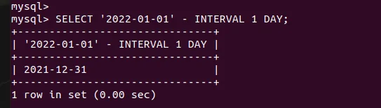 Subtract Day Interval